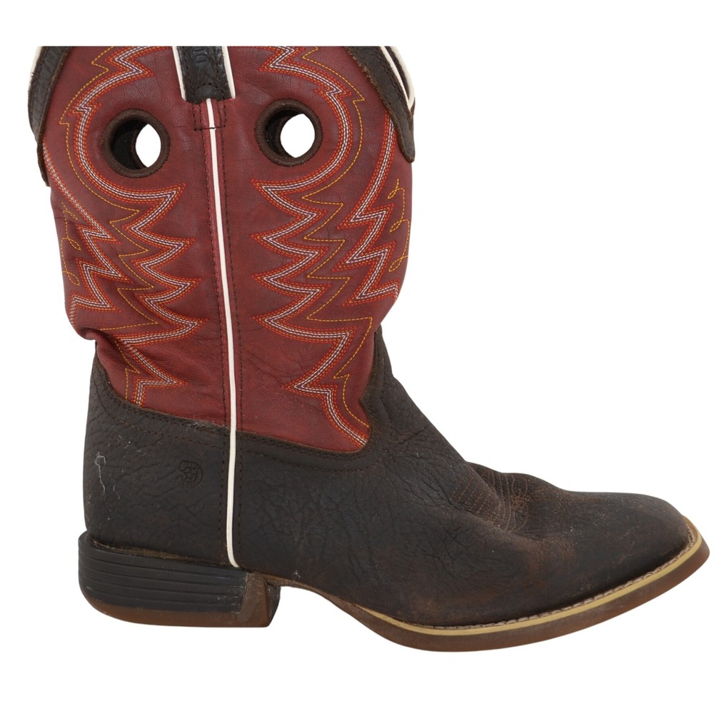 Durango Kids 8" Western‎ Square Toe Boots Chestnut Crimson Size 7M